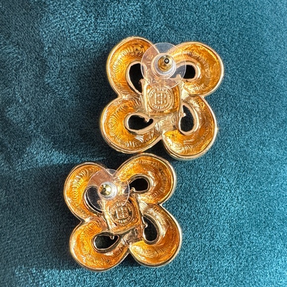 Givenchy Gold Floral Earrings - Picture 2 of 4